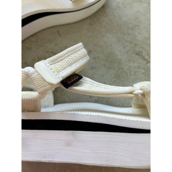 Teva Womens Sz 8 Platform Sandals Ivory White Adjustable Straps - Picture 3 of 9